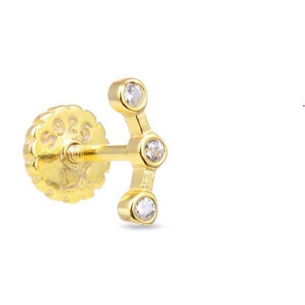 Piercing Luxenter Qant Plata de Ley 925 Con Circonita Brillante Acabado En Oro Amarillo De 18K Ref: PIR050Y0000