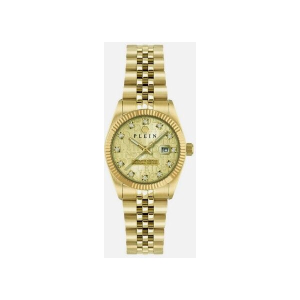 Reloj Philipp Plein Mujer Analogico Cuarzo Fecha Superlativo, Caja 29mm, Correa Acero Dorado Ref: PWNFA0525