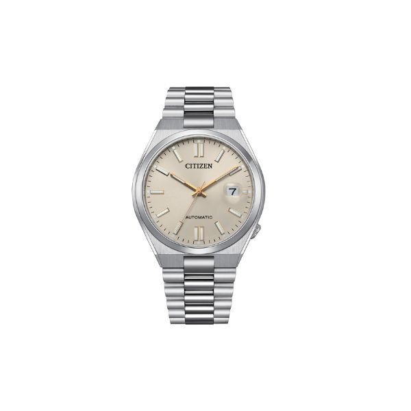 Reloj Citizen Automático Tsuyosa Colección Mecánico Acero Esfera Beige 40mm Ref: NJ0151-88W