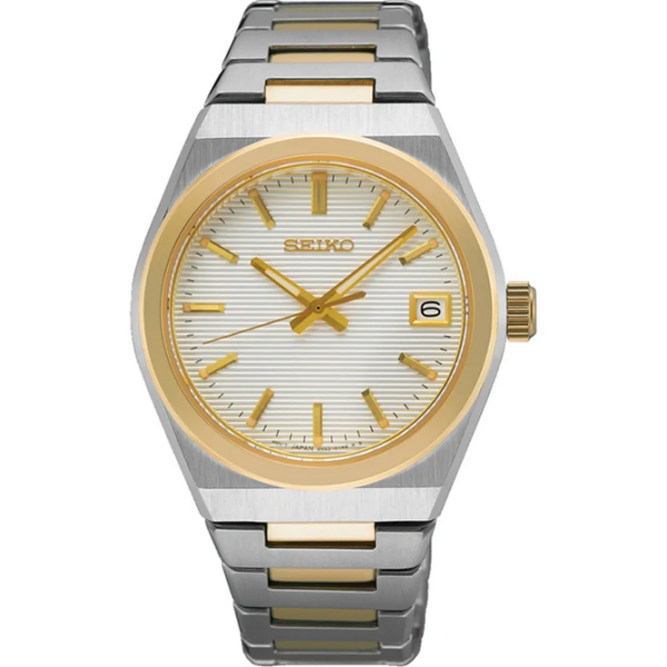 Reloj Seiko Mujer Conceptual Con Calendario Bicolor Acero/IP Dorado Cristal Zafiro 34mm Ref: SUR578P1