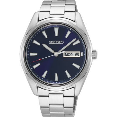 Reloj Seiko Caballero Clásico Acero Esfera Azul Con Calendario Cristal Zafiro 40mm Ref:SUR341P1