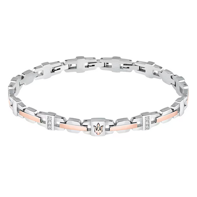 Pulsera Maserati Gioelli Acero y Acero IP Rosé Con Circonitas Blancas Ref: JM423AVD18