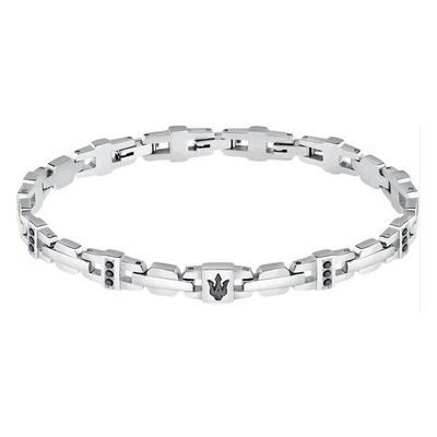 Pulsera Maserati Gioelli Circonitas Negras y Acero Inoxidable Ref: JM423AVD17
