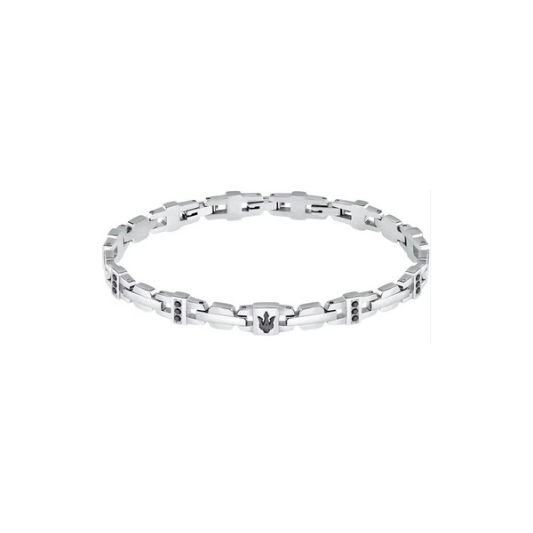 Pulsera Maserati Gioelli Circonitas Negras y Acero Inoxidable Ref: JM423AVD17