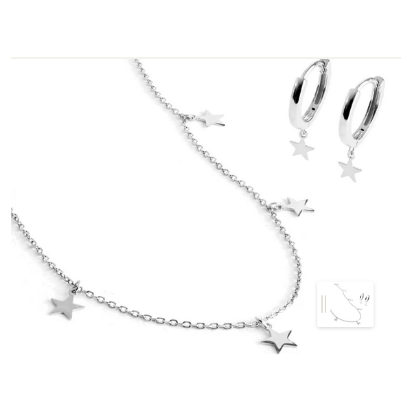 Conjuntos Luxenter Set Pendientes Estrella y Colgante Sereke De Plata De Ley 925 Ref: SETWEB1800
