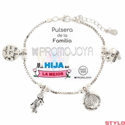 Colección Eres Lo Más pulsera hija cadena veneciana plata rodiada con colgantes Ref: 9107868
