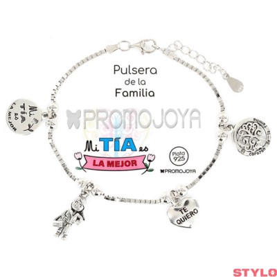Colección Eres Lo Más Pulsera Eres Lo Mas Tía Cadena Veneciana Rodiada Con Colgantes Ref: 9107870