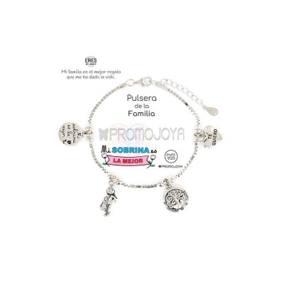 COLECCIÓN ERES LO MÁS 9107872 PULSERA FAMILIA SOBRINA CADENA VENECIANA RODIADA CON COLGANTES