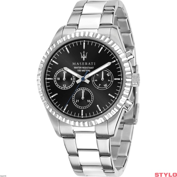 MASERATI R8853100023 COMPETIZIONE 43MM MULT. BLACK DIAL BR SS