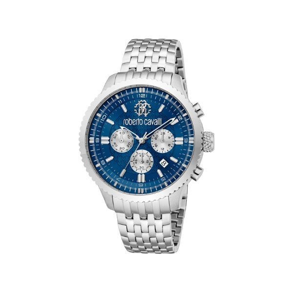 Reloj Roberto Cavalli Caballero Cuarzo 44mm Acero Esfera Azul Cronógrafo Ref: RC5G127M0065