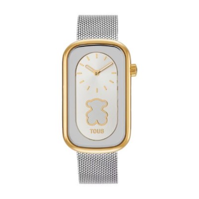 Reloj Tous Mujer Analógico Bicolor Con Silueta Oso y Brazalete Acero T-Band Club Ref: 3000140700