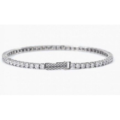 Pulsera Mabina Uomo Caballero Tennis Club Plata De Ley Con Circonitas Blancas Ref: 533695-M