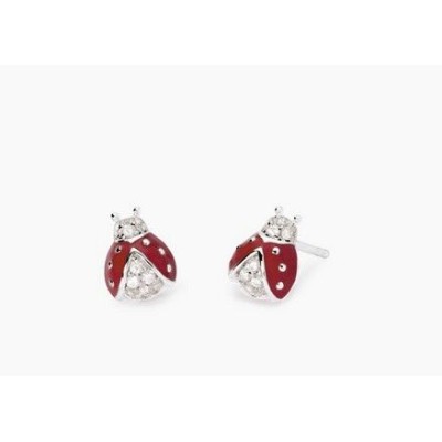 Pendientes Mabina Mujer Coccinelle Mariquitas Plata De Ley Con Esmalte Rojo Ref: 563781