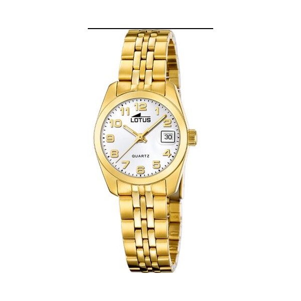 Reloj Lotus Mujer Freedom Acero Ip Dorado Esfera Blanca 26mm  Ref: 18993/1