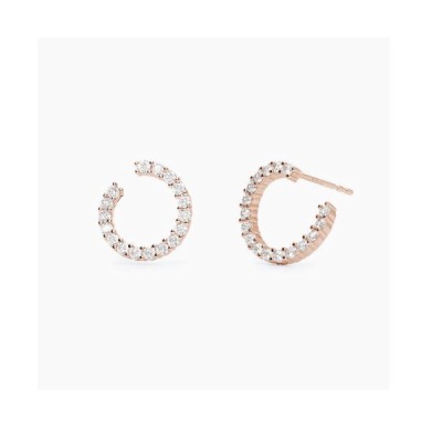 Pendientes Mabina Mujer Futurista Plata De Ley Oro Rosa Con Circonitas Ref: 563756