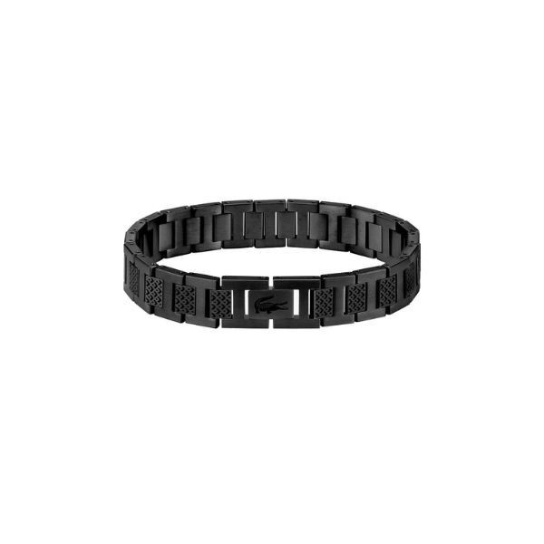 Pulsera Lacoste Metropole Caballero Acero Ip Negro Ref: 2040119