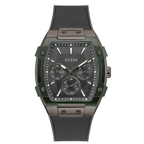 Reloj  Guess PHOENIX Correa Silicona Gris Caja Rectangular Bronce 44mm Ref: GW0956G3