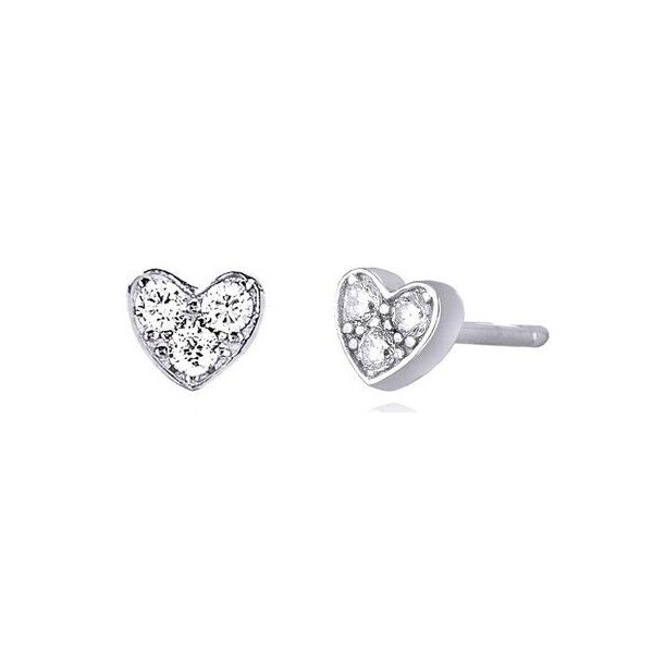 Pendientes Mabina Shiny Mujer Corazón Plata De Ley Circonita Blanca Ref: 563602