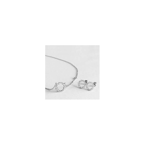 Collar y Pendientes Luxenter Mujer Plata De Ley Acabado En Rodio y Circonitas Blancas Machí Ref: SETWEB4100