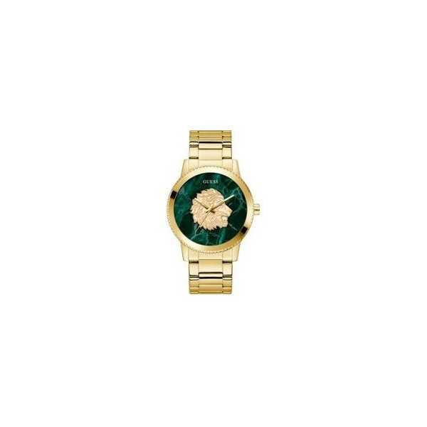 Reloj Guess Monarch Caballero Acero Ip Dorado Esfera Verde 44mm Ref: GW0958G2