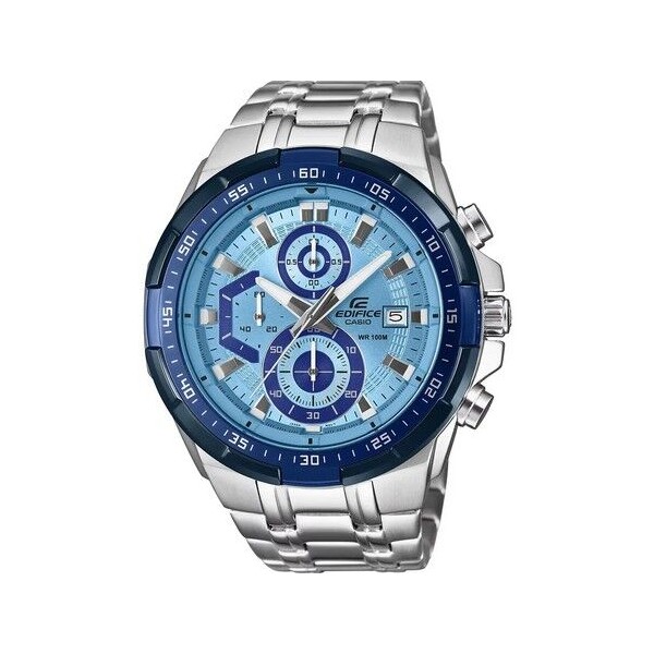 Reloj Edifice Caballero Cronógrafo Acero Celeste 49,5mm Ref: EFR-539DE-2AV