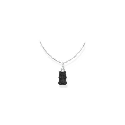 Cadena De Plata Thomas Sabo Con Colgante Osito Haribo De Oro Negro Y Circonitas Ref: KE2209-052-11-L45V