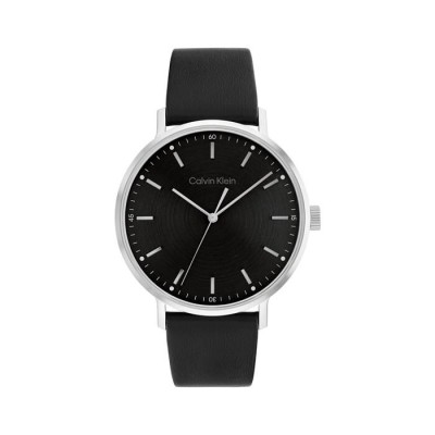 Reloj Calvin Klein Caballero Modern Piel Negra Esfera Negra Tornasolada 42mm Ref: 25200050