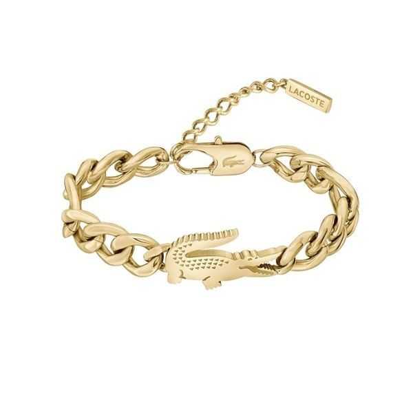 Pulsera Lacoste Unisex Cocodrile Acero IP Dorado Ref: 2040374