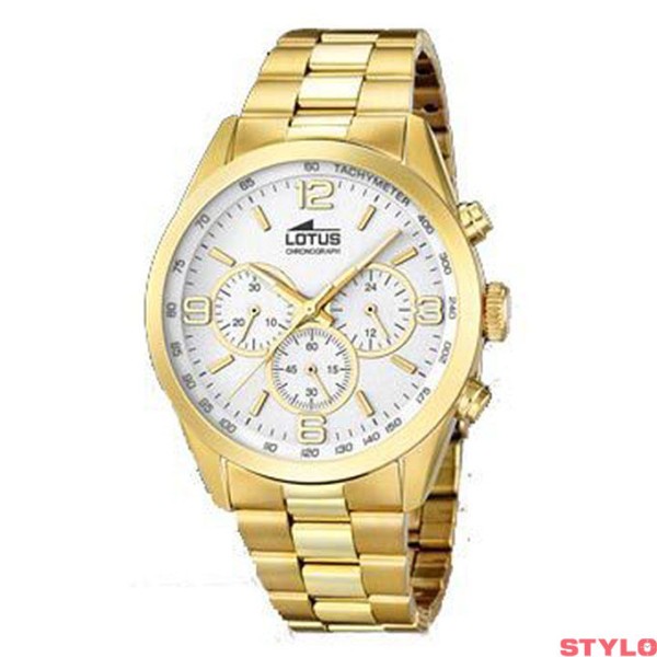 Reloj Lotus Caballero Minimalist Acero Ip Dorado Esfera Blanca 43mm Ref: 18153/1