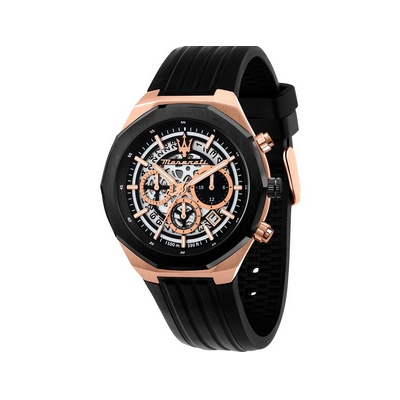 Reloj Maserati Stile Caballero Correa Caucho Cronógafo Movimiento Cuarzo 45mm Ref: R8871642003
