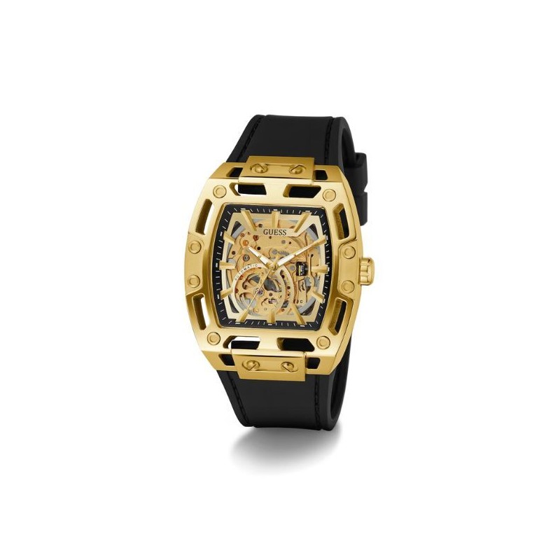 Reloj Guess Phoenix Caballero Correa de Silicona Automático Negro Con Esfera Dorado 42mm Ref: GW0980G2 Reloj Guess Phoenix Caballero Correa de Silicona Automático Negro Con Esfera Dorado 42mm Ref: GW0980G2