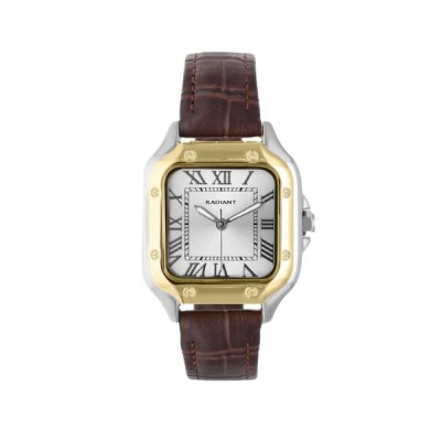 Reloj Radiant Chris Him Bicolor Piel Marrón Cuadrado 47,5mm Ref: RA676204