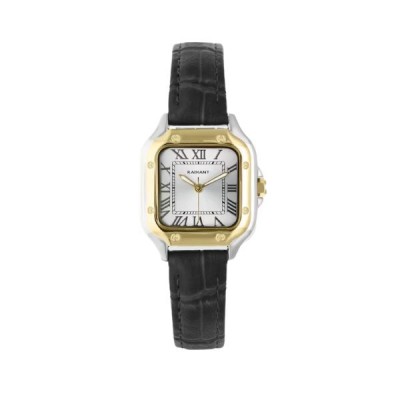 Reloj Radiant Mujer Chris Her Negro/Dorado Piel Negra Cuadrado 35mm Ref: RA661210