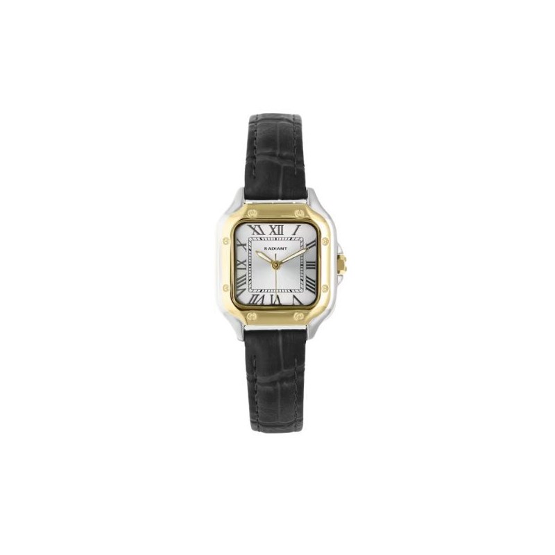 Reloj Radiant Mujer Chris Her Negro/Dorado Piel Negra Cuadrado 35mm Ref: RA661210 Reloj Radiant Mujer Chris Her Negro/Dorado Piel Negra Cuadrado 35mm Ref: RA661210