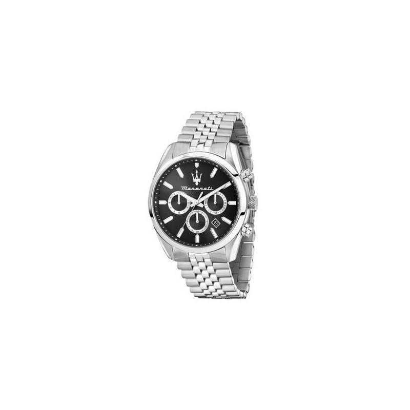 Reloj Maserati Caballero Attrazzione Acero Esfera Negra Cronógrafo 43mm Ref: R8853151022 Reloj Maserati Caballero Attrazzione Acero Esfera Negra Cronógrafo 43mm Ref: R8853151022