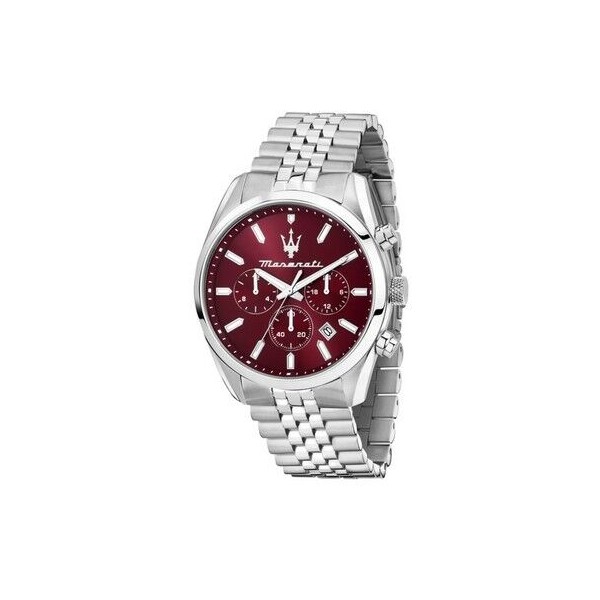 Reloj Maserati Caballero Attrazzione Acero Esfera Granate Cronógrafo 43mm Ref: R8853151024