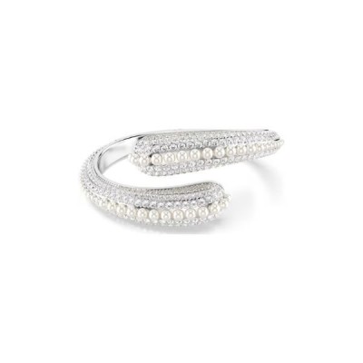 Brazalete Swarovski Mujer Sublima Perla De Cristal Talla Redonda Blanco Baño De Rodio Ref: 5700924