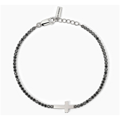 Pulsera Mabina Uomo Caballero Mystical Cruz Circonitas Negras Plata De Ley Ref: 533820