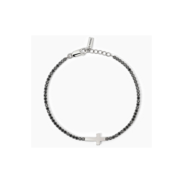 Pulsera Mabina Uomo Caballero Mystical Cruz Circonitas Negras Plata De Ley Ref: 533820