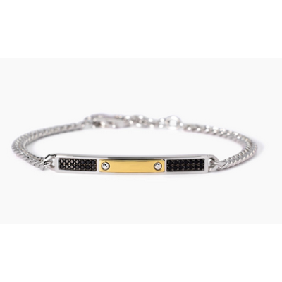 Pulsera Mabina Uomo Caballero Tools Plata De Ley Placa Oro Ref: 533973