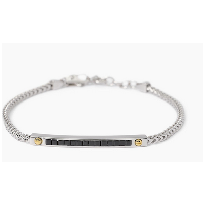 Pulsera Mabina Uomo Caballero Tools Plata De Ley Placa Oro Ref: 533992