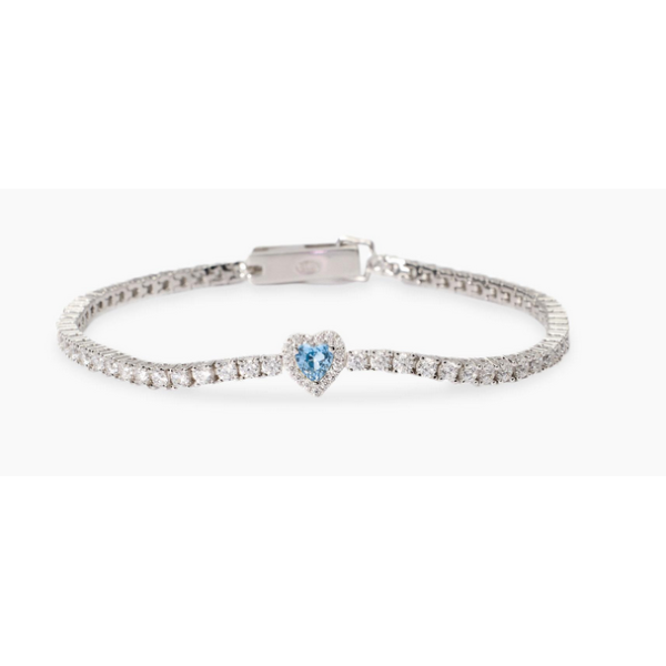 Pulsera Mabina Mujer Love Affair Circonitas Aguamarina Sintetica Plata De Ley Ref: 534107-18