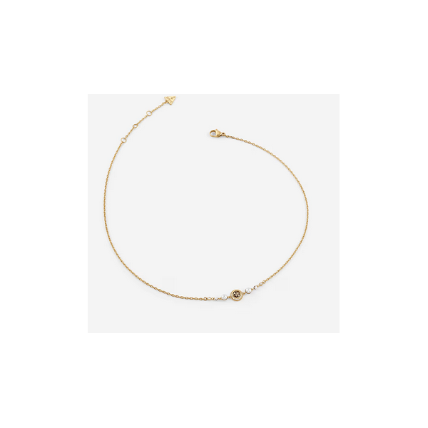Collar Guess Mujer Tiny Pearly Acero Dorado Ref: JUBN05519JWYGT-U