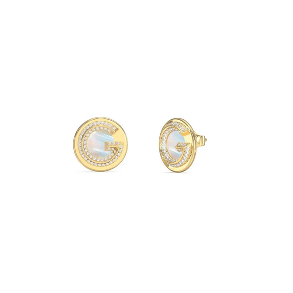 Pendientes Guess Mujer G-Crystal Acero Dorado Ref: JUBE05440JWYGT-U