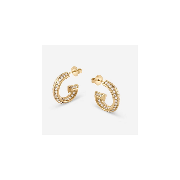 Pendientes De Aro Guess Mujer G Crystal Acero Dorado Ref: JUB05444JWYGT-U