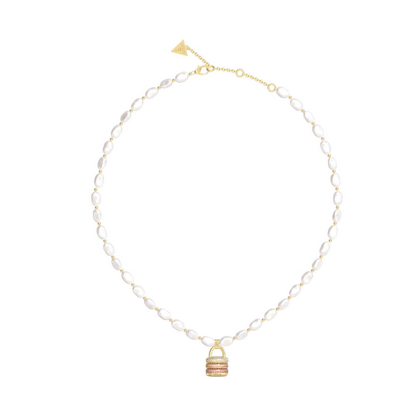 Gargantilla Guess Mujer My Secret Perlas Blancas y Acero Dorado Ref: JUBN05405JWYGPKT-U