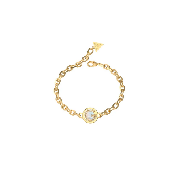 Pulsera Guess Mujer G Crystal Acero Dorado Ref: JUBB05438JWYGS