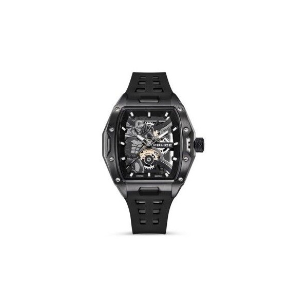 Reloj Police Caballero Gotham BATMAN Edición Limitada Caucho Negro, Acero Pavonado Negro 45mm Ref: PEWGM0075301