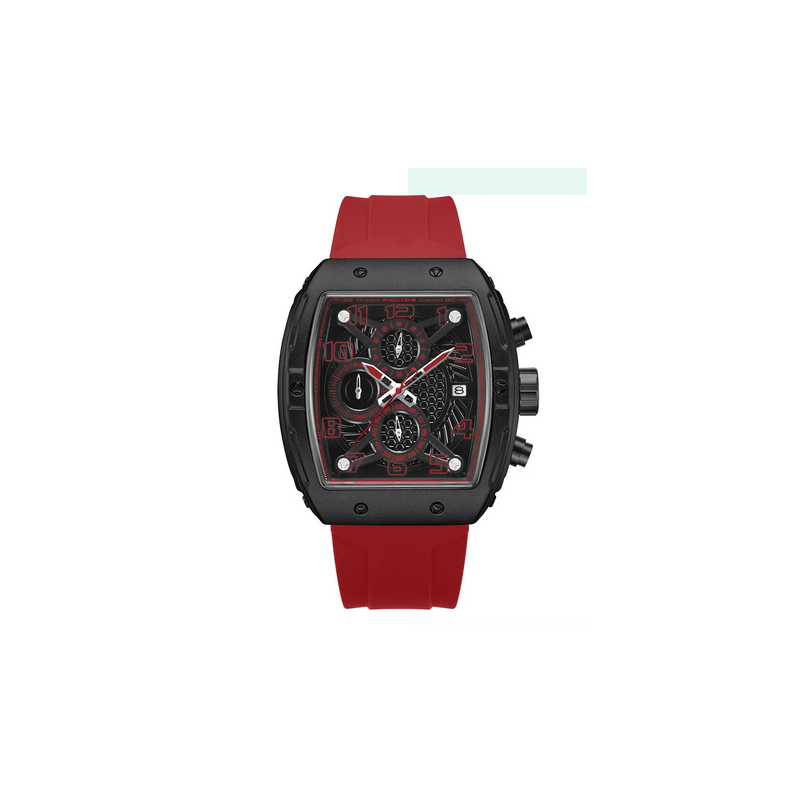 Reloj Police Caballero Coswig Caucho Rojo Rectangular Cronógrafo 45mm Ref: PEWGO0063105 Reloj Police Caballero Coswig Caucho Rojo Rectangular Cronógrafo 45mm Ref: PEWGO0063105
