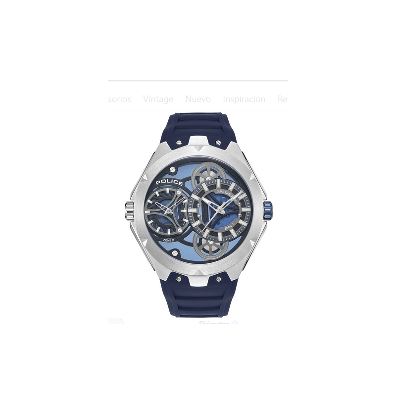 Reloj Police Caballero Scepter Caucho y Esfera Azul Marino Dual Time 46mm Ref: PEWGM0081703 Reloj Police Caballero Scepter Caucho y Esfera Azul Marino Dual Time 46mm Ref: PEWGM0081703